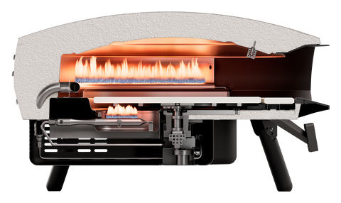 WITT ETNA ROTANTE Control 16 Zoll Gas-Pizzaofen in Matt Schwarz, Detailansicht