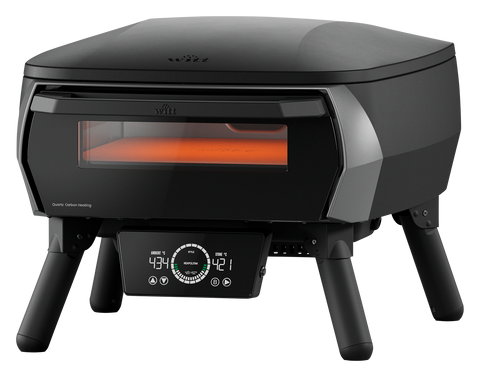 WITT eGNITE Control 13 Zoll Elektro-Pizzaofen in Matt Schwarz, Frontansicht