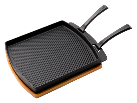 WITT Grill- und Bratpfanne doppelseitig mit Holzbrett, Produktbild