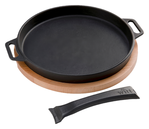 WITT Bratpfanne Gusseisen Ø 24 cm mit Holzbrett, Produktbild