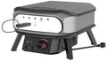 Der Cozze 13 Zoll Pizzaofen PREMIUM ROTATE, elektrisch 230V (CH-Stecker), verfügt über einen "cozze"-Schriftzug, einen Temperaturregler, eine Kontrollleuchte, einen rotierenden Pizzastein und ein seitliches Netzkabel in einem kompakten modernen Design.