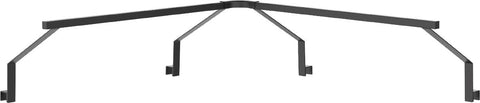 Das Cozze Elements LED-Rack für Outdoor-Küche Eckmodul [90 cm] verfügt über einen schwarzen Metallrahmen mit vier abgewinkelten Armen und nach unten gerichteten Haken, die sich perfekt zum Befestigen oder Stützen von Gegenständen in Ihrer Outdoor-Kücheneinrichtung eignen.