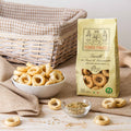 Fenchel-Taralli in der Schale mit Packung
