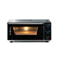 Der Effeuno Pizzaofen P134H PRO 509°C ist ein Edelstahl-Tischbackofen mit Glasfronttür und Innenbeleuchtung. Er verfügt über Bedientasten auf der rechten Seite, eine digitale Temperaturanzeige und verspricht mit seinem minimalistischen Design auf schlichtem weißem Hintergrund hervorragende Pizzaqualität.