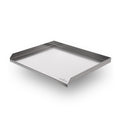 Die Fumosa FUMOSA IMPASTO Edelstahl Arbeitsplatte (60x50) mit erhöhtem Rand und rutschfester Silikonmatte ist ideal für die Handhabung von Teig und perfekt für die Zubereitung von Pizzateig, abgebildet auf weißem Hintergrund.