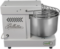 Bild eines weißen Famag Grilletta IM 5 Spiralkneters. Das Gerät verfügt über eine hochwertige Edelstahlschüssel mit einem schützenden Metallschutz. Der Name „Famag Grilletta“ steht auf der Seite und das Netzkabel ist in der linken Ecke sichtbar.